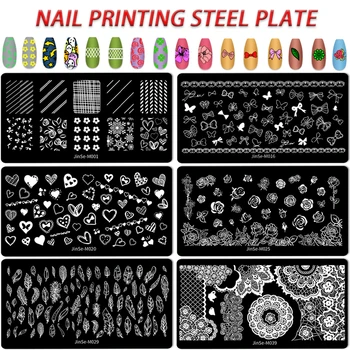 Manikür Şablon Silikon Conta Baskı Araçları çelik tabaka Desen Transferi Tırnak Sanat Malzemeleri Dekorasyon Damgalama Aksesuarları