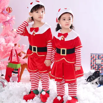 Çocuklar Bebek Noel Cosplay Kıyafet Noel Baba Kostüm Yürümeye Başlayan Çocuk Erkek Bebek Kız Yeni Yıl Karnaval Doğum Günü Partisi Hediyeleri