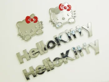 Anime Kawaii Sanrio Hello Kitty 3D Araba Sticker Karikatür Vücut Dekorasyon Scratch Kapak Araba Aksesuarları Araba Motosiklet Aksesuarları