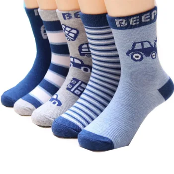 5 Çift çocuklar için araba Desen Ekip Çorap Rahat Pamuk Yumuşak Sıcak Nefes Çorap Güzel Rahat Sevimli 5 Çift Ekip Çorap