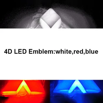 4D Araba Ön Arka Rozet led ışık araba logosu araba ışıkları Amblem Sticker Mitsubishi Lancer Lioncei Beyaz Kırmızı Mavi