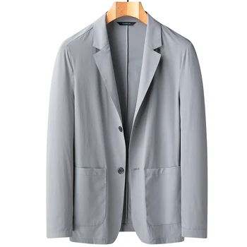 Yüksek kaliteli Erkek Blazer Buz İpek Erkek günlük giysi Ceket Kore tarzı Erkek Takım Elbise Ceket Ceket İnce Bahar Sonbahar Yeni 2023