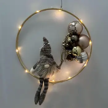 Dekor hediyeler Noel Peluş cüce bebek hediyeler El Yapımı LED Santa bebek Bebek led ışık dize Noel