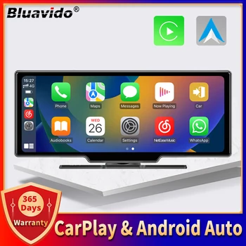 Bluavido 4K Çizgi Kam Kablosuz CarPlay Android otomatik GPS Navigasyon 5G WiFi AUX araba dvr'ı Dikiz Kamera Pano Video Kaydedici