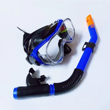 Profesyonel Şnorkel Seti Tam Yüz Maskesi Dalış Gözlük Ekipmanları Derin Deniz Takım Tam Temperli Cam Kuru Dalış Gözlük Yetişkin
