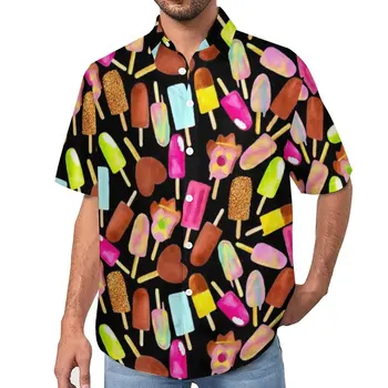 Aussie Dondurma Gevşek Gömlek Adam Plaj Yapmak Merriness Baskı Casual Gömlek Hawaiian Grafik Kısa Kollu Serin Büyük Boy Bluzlar