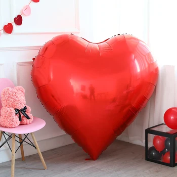 120cm Dev Kırmızı Kalp Folyo Balonlar sevgililer Günü Doğum Günü Bebek Duş Düğün Parti Dekorasyon Malzemeleri Parti Hediyeler