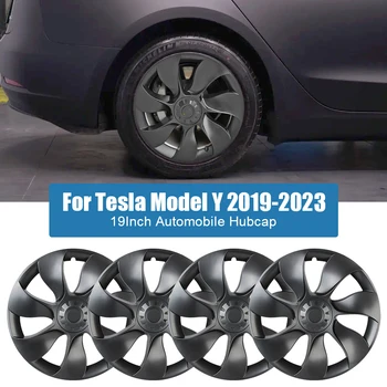 Tam Kapak teker göbeği kapağı Otomobil Jant Kapağı Tesla Modeli Y 2019-2023 İçin Yedek Tekerlek Kapağı Kiti Araba Aksesuarları 19 İnç 4 ADET