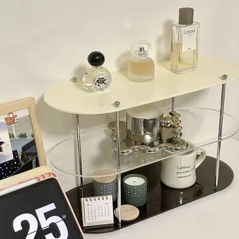 Ins Tarzı Depolama Rafı Akrilik Raf banyo tezgahı Kozmetik Ekran Çok katmanlı kahve kupası tutacağı Masaüstü Depolama Dekor