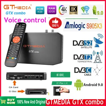 [Hakiki] 2024 Yeni GTMEDIA GTX Combo 4K 8K H265 UHD Uydu Alıcısı DVB-S2/T2/C 4G + 32GB Destek CA CI Artı 1.4 CI + SATA-HDD