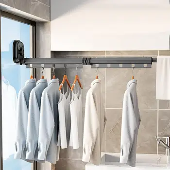 Duvara Monte Elbise Kurutma Rafı Elbise Askısı Havlu Tutucu Güçlü Emiş Çamaşır Kurutma Rafı Kapı Banyo Aksesuarları