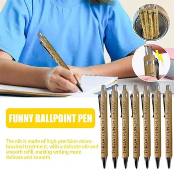 Siyah Öğrenci Malzemeleri Ödev Mürekkep Yazma Kalem Jel kalem Geri Çekilebilir Tükenmez Kalemler İmza Ahşap Tahıl Ofis Tükenmez Kalem