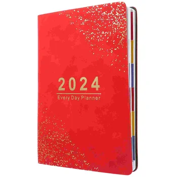2024 Gündem Kitabı Taşınabilir Planlayıcısı Organizatör Notebooklar Planlayıcısı Kadın Ofis Aksesuarı Günlük Kullanım Pedleri Akademik Kırmızı