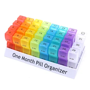 32 Yuvası Hap Kutusu Organizatör 31 Gün Aylık Hap Kutuları Seyahat Saklama Kabı Renkli Tablet İlaç Dağıtıcı Ambalaj Kabı
