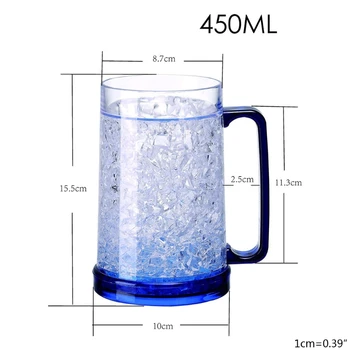 M68E Dondurucu Buz bira kupası Temizle Soğutma Şarap Bardağı Çift Duvar Jel Ayaz bira bardağı içme bardakları
