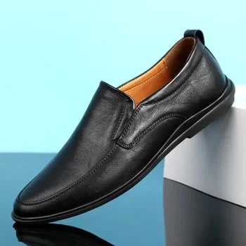 Bahar 2023 Yeni Tods erkek Kore Tarzı Yumuşak Alt Rahat deri ayakkabı Çok Yönlü erkek ayakkabıları Büyük Boy Tembel ayakkabı