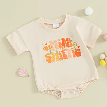 Yenidoğan Bebek Kız Mini Swiftie Kıyafet Kısa Kollu Romper Üst Çiçek Mektup Bodysuit yaz giysileri