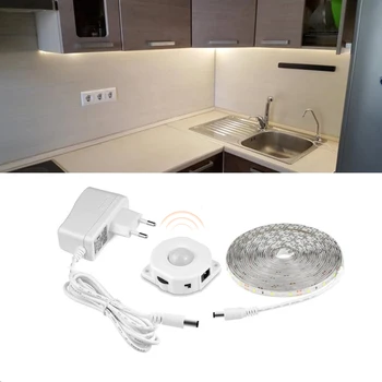 Kablosuz PIR Hareket Sensörü mutfak LED Şerit ışık DC12V AB ABD Gece lambası mutfak Dolabı yatak odası dolabı Led aydınlatma Armatürü