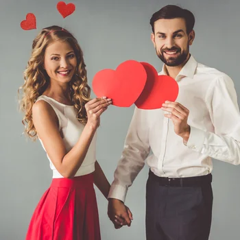 4 adet Aşk Kalp Bantlar Sevgililer Günü Bantlar Glitter Kalp Düğün Saç Çemberler Severler Günü Partisi Saç Bantları Saç