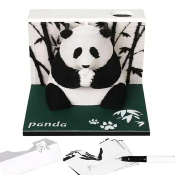 3D Not Defteri 3D Panda Yapışkan Notlar Bloknot Dekoratif Gözyaşı DIY Noel Kağıt Oyma Sanatı Masaüstü Dekorasyon Hediye İçin