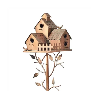 Bahçe Kuş Evi Kutup Metal Kuş Besleyiciler Bahçe Kazık Kuş Evleri Avlu Arka Bahçe Veranda Açık Stil E