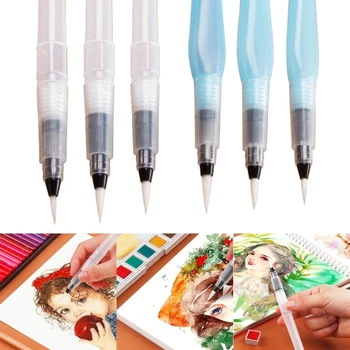 Su Renk Fırça Kalem, Suluboya Fırçaları DIY Boyama Suluboya Fırçaları Kalemler Sivri Uçlu Aqua Fırça Doldurulabilir