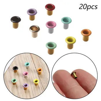 20 ADET Renkli Mini Kuşgözü Düğmeler DIY Bebek İçin Kemer Tokaları Metal Toka Yapış Düğmeler Çanta Ayakkabı Elbise Aksesuarları 1mm / 2.5 mm