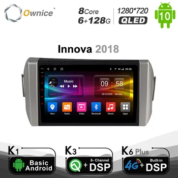 6G + 128G QLED Android 10.0 Toyota Innova 2018 için GPS Navi DSP Araba Radyo sesli GPS Oynatıcı Navi Stereo Multimedya 4G SPDIF BT5. 0