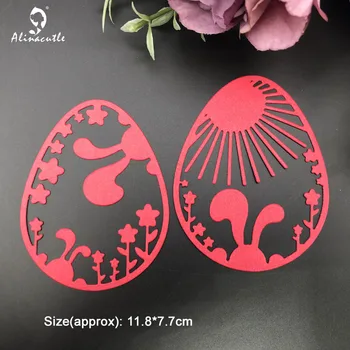 Alınacutle Metal Kesme Cut Kalıplar 2 adet Mutlu paskalya yumurtaları Tavşan Scrapbooking Kağıt Zanaat El Yapımı Albümü Kart Yumruk Sanat Ölür