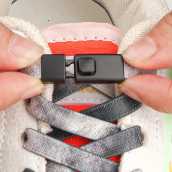 Renkli Şeker Gökkuşağı Basın Kilidi Hiçbir Kravat Ayakkabı Bağcıkları Elastik Danteller Düz Ayakabı Bağları Olmadan 8MM Çocuk Yetişkin Ayakkabı Bağı Kadın Erkek