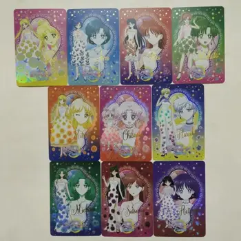 10 Adet / takım Sailor Moon Tenoh Haruka Chibiusa Kendinden Japon Versiyonu Anime Oyun Karakterleri Klasik Serisi Koleksiyon Kartı Oyuncak