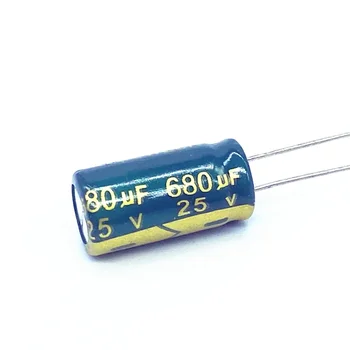 10 adet / grup 25V 680UF Düşük Empedans yüksek frekanslı alüminyum elektrolitik kondansatör boyutu 8*16 680UF25V 20%