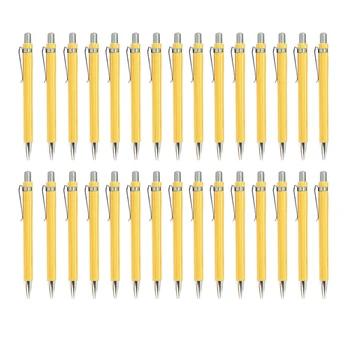 30 Adet Bambu Kalem Bambu Ahşap Tükenmez Kalem 1.0 mm Mermi Ucu Siyah Mürekkep İş İmza Tükenmez Kalem Ofis Okul Kırtasiye Kırtasiye
