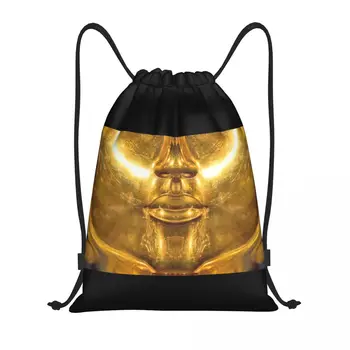 Kral Tut Altın büzgülü sırt çantası Çanta Hafif Antik Mısır Firavunu Tutankhamun Spor Salonu Spor Sackpack Çuval Alışveriş için