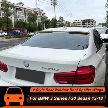 BMW 3 Serisi için F30 Sedan 2013-2018 V Tarzı arka çatı penceresi Spoiler Kanatları ABS Siyah Karbon Dış Tuning Aksesuarları Parçaları