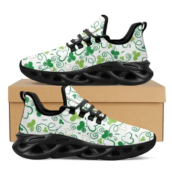 Yaz Nefes düz ayakkabı Shamrock 3D Baskı Dantel-Up Rahat vulkanize ayakkabı St Patrick Günü Sokak Moda Moda Ayakkabı