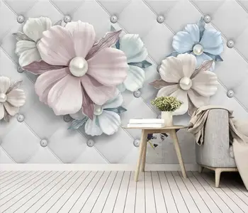 Özel takı çiçek yumuşak çanta Duvar Kağıdı Oturma Odası Yatak Odası için duvar tablosu Sanat Duvar Kağıtları Ev Dekor 3D süslemeleri