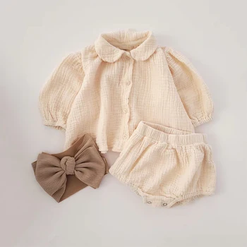 Melario Kız Giyim 0-4Y Çocuk Giyim Katı Pamuklu Bez Rahat ve Nefes Bebek Giyim 2 parça Sevimli Kız Seti