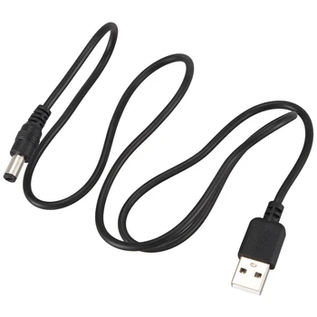 4X USB Kablosu 5.5 Mm / 2.1 Mm 5 V DC Varil Jack Güç Kablosu (Siyah, 75 cm)