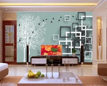 Beibehang 3D Duvar Kağıdı Modern 3D Stereo Ağaçlar Uçan Kuşlar Oturma Odası Yatak Odası TV Arka Plan Duvar Resimleri duvar kağıdı duvarlar için 3 d