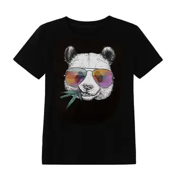 Panda Baskılı Gömlek Aşağıdan Yukarıya Gömlek Erkekler İçin Gevşek Kısa Kollu Gömlek Moda Dip Gömlek koşu giysisi Egzersiz Yaz