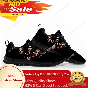 Kraliçe Rock Grubu Moda Spor Ayakkabı Mens Womens Genç Çocuk Çocuk Sneakers Casual Özel Yüksek Kaliteli Çift Ayakkabı Siyah