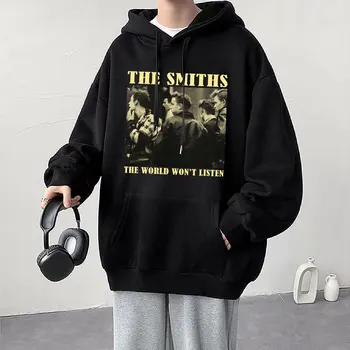 2024 Rock Grubu Smiths Baskı Vintage Hoodies 1980 Morrissey Erkek Kadın Kazak Büyük Boy Hip Hop Gotik Casual Streetwear