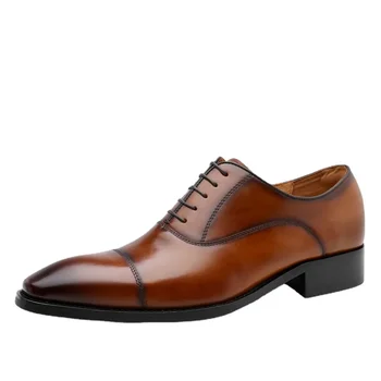 Lüks Marka Tasarımcısı Erkekler Derby Ayakkabı Hakiki Deri İş Elbise Resmi Oxfords beyefendi Düğün Ayakkabı El Yapımı Moccasins