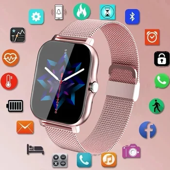 2023 Yeni akıllı saat Kadın Moda Bluetooth Çağrı spor takip saati Su Geçirmez Spor Bayanlar Android IOS İçin Smartwatch