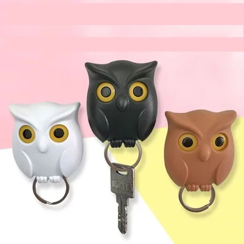 Manyetik Gece Baykuş Anahtarlık Anahtarlık Tutucu, Otomatik Açık ve Kapalı Gözler, Anahtarlık Tutucu, Ev ve Ofis