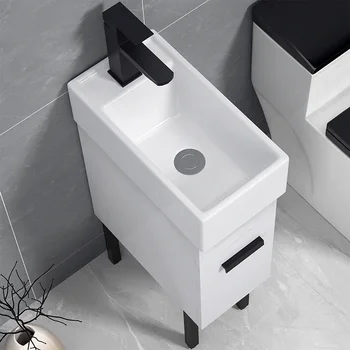 Küçük Daire Dikey Duvara Monte lavabo Dolabı Zemin katı ahşap Dolap Tuvalet Çamaşır Makinesi Ultra Dar Yan