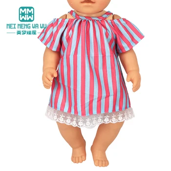 Moda Çizgili etek, ceket takım elbise fit 18 inç 43-45cm bebek oyuncak yeni doğan bebek ve amerikan oyuncak bebek kız hediye