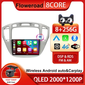 Toyota Highlander için 1 2001-2007 Android 13 AI Ses Araba Navigasyon GPS Multimedya Oynatıcı 4G WİFİ BT DSP Radyo Hiçbir DVD oynatıcı