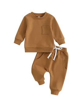 Bebek Kız Giysileri Fırfır Kollu Tunik Üst ve Çiçek Tayt 2 Adet Set Toddler Bahar yaz kıyafetleri